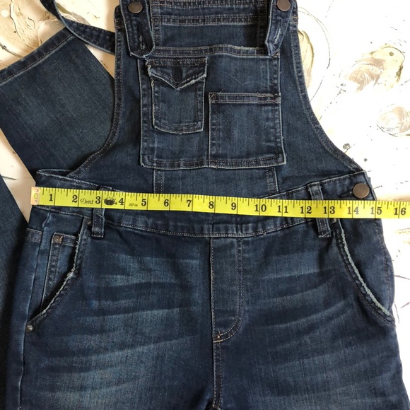 Free People Pocket Distressed Jean Overalls - Picture 4 of 9